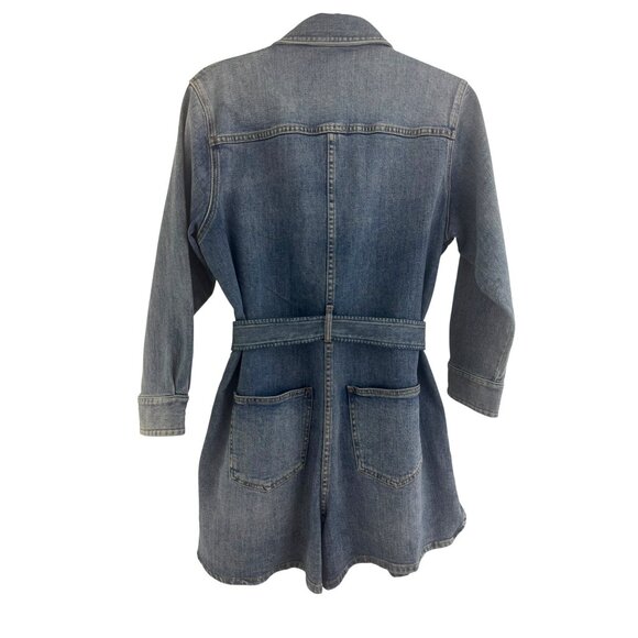 Current/Elliott The Ater Denim Romper w/Tie + Pockets Size 3 = Large MSRP$278.00 - Picture 6 of 13